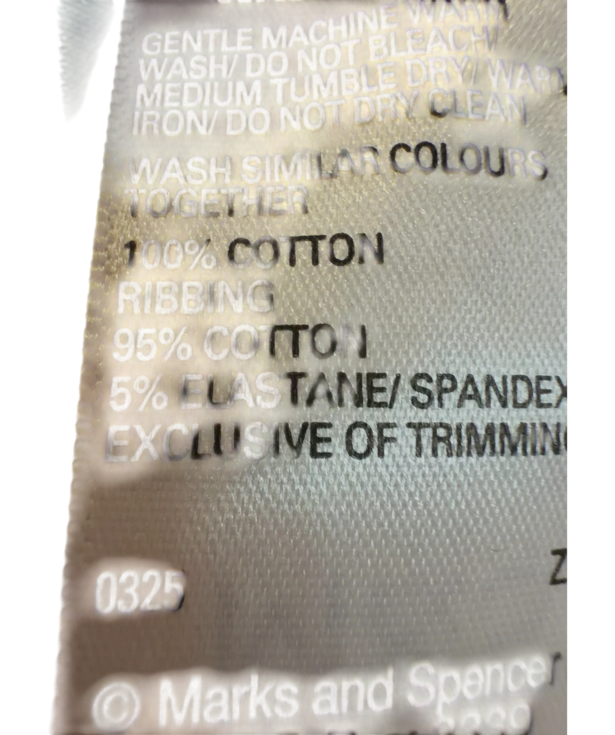 M&S white Colour, size UK 14 — fabric detail