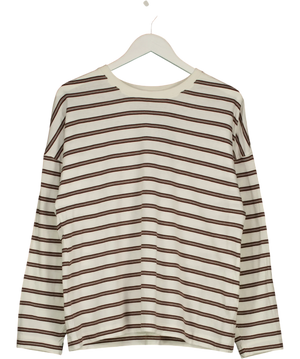 M&S Cream Striped T-Shirt UK 14