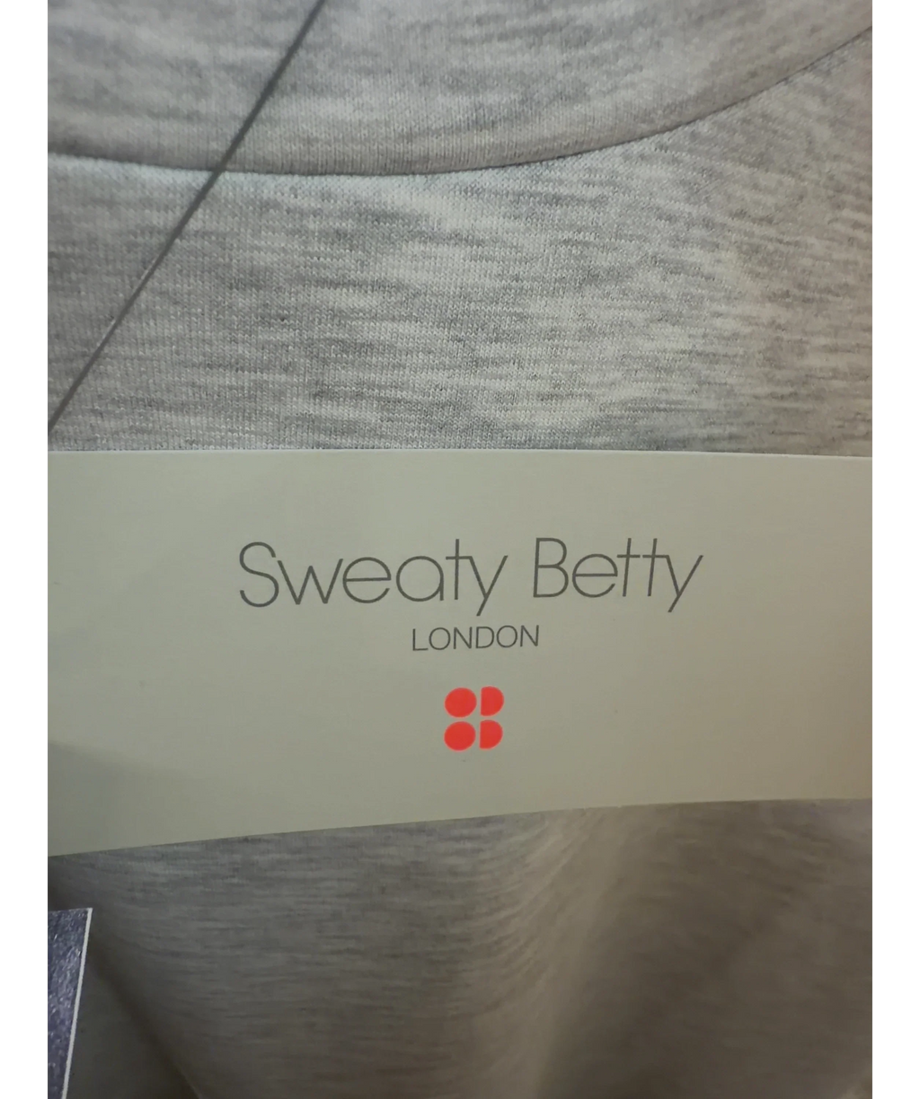 Sweaty Betty Grey Sand Wash CloudWeight Tee, size UK L — detail