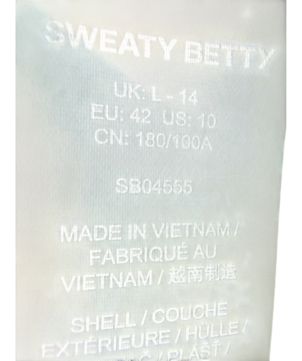 Sweaty Betty Grey Sand Wash CloudWeight Tee, size UK L — fabric detail