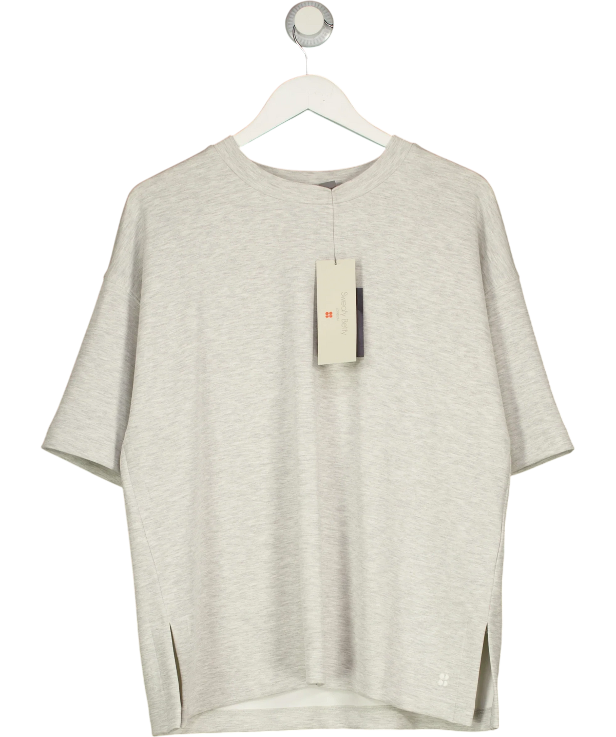 Sweaty Betty Grey Sand Wash CloudWeight Tee, size UK L — front