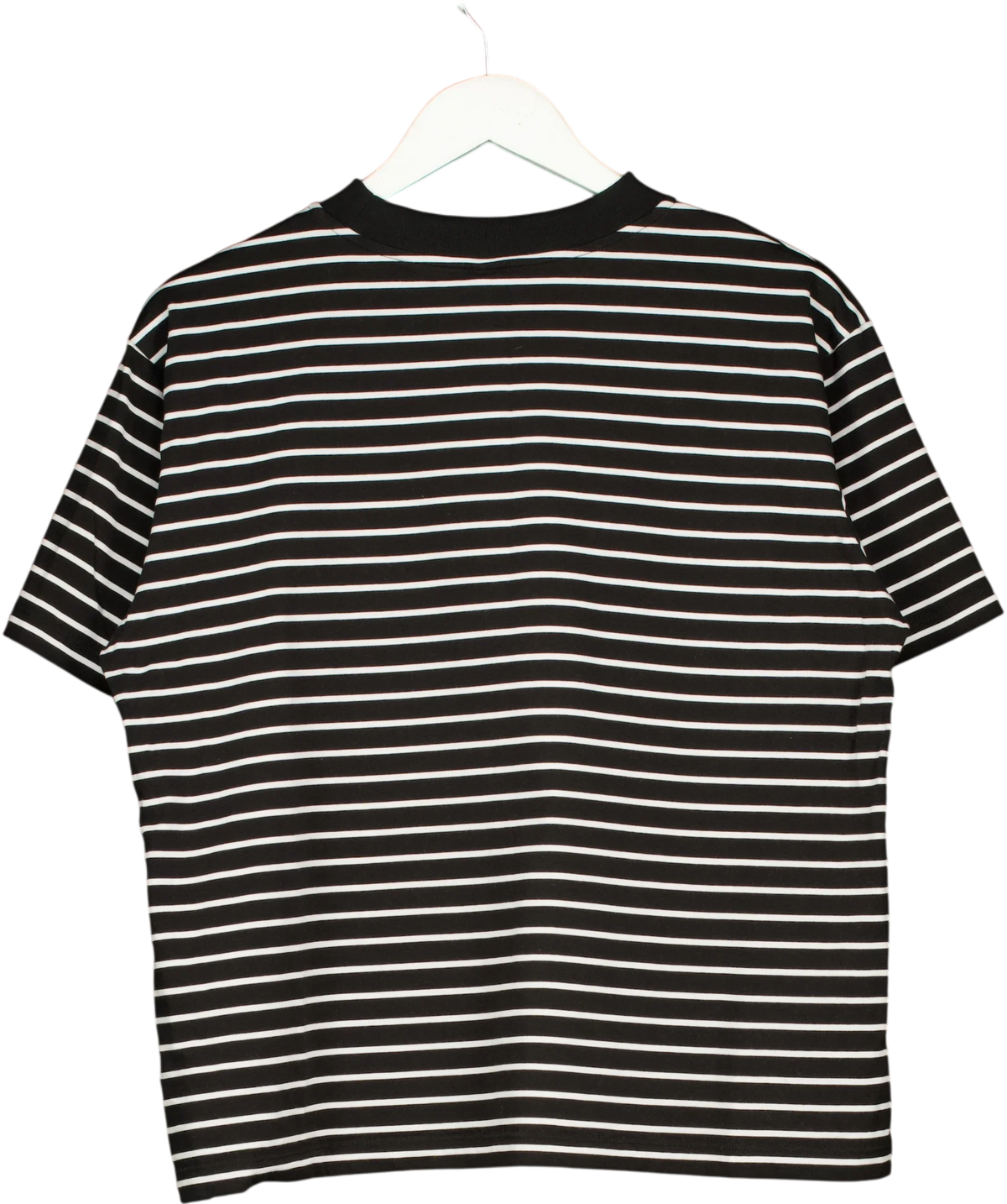 Uniqlo Black Women's AIRism Cotton T-Shirt (Striped), size UK L — back
