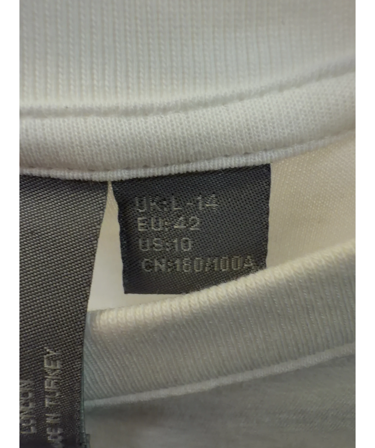 Sweaty Betty White Elevated Cotton Boxy T-Shirt, size UK 14 — care label