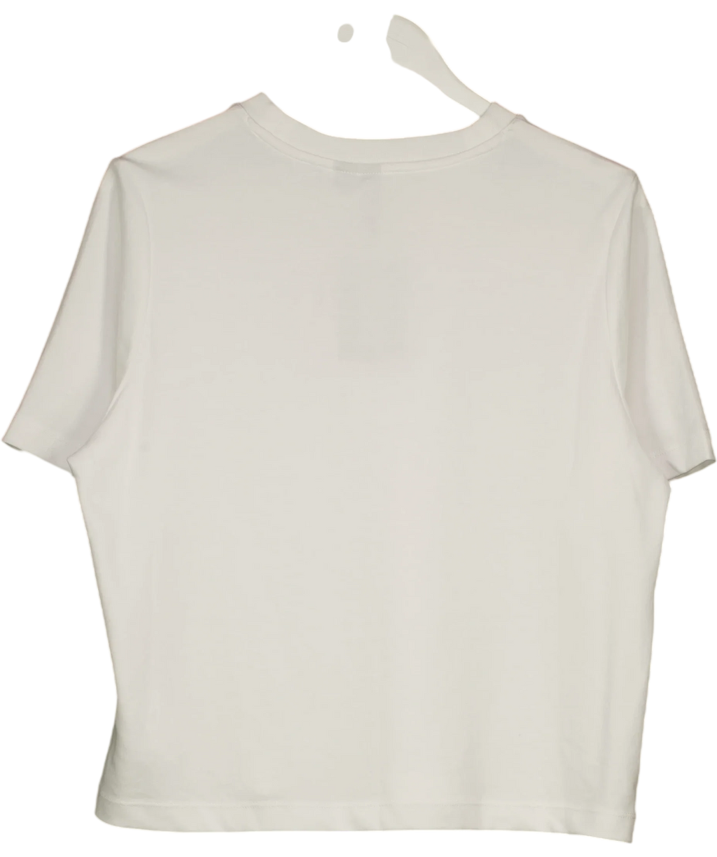Sweaty Betty White Elevated Cotton Boxy T-Shirt, size UK 14 — back