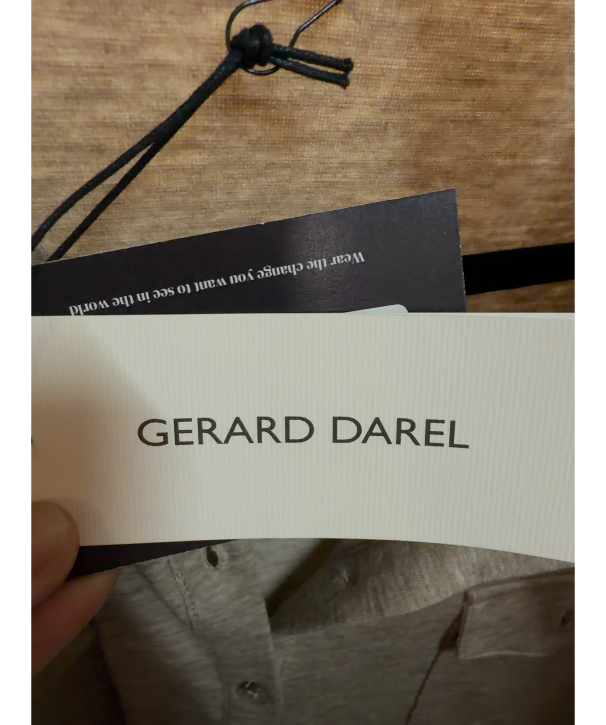 Gerard Darel Beige Jersey Shirt, size UK 12 — detail