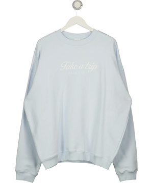 Trip Blue And White Embroidered Sweatshirt UK L