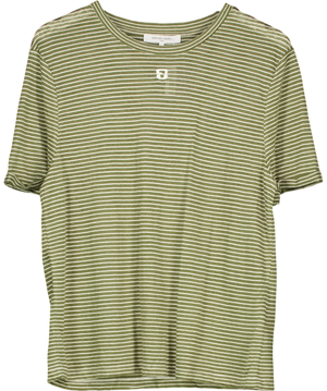 Gerard Darel Melva Striped T-Shirt Green White UK 12