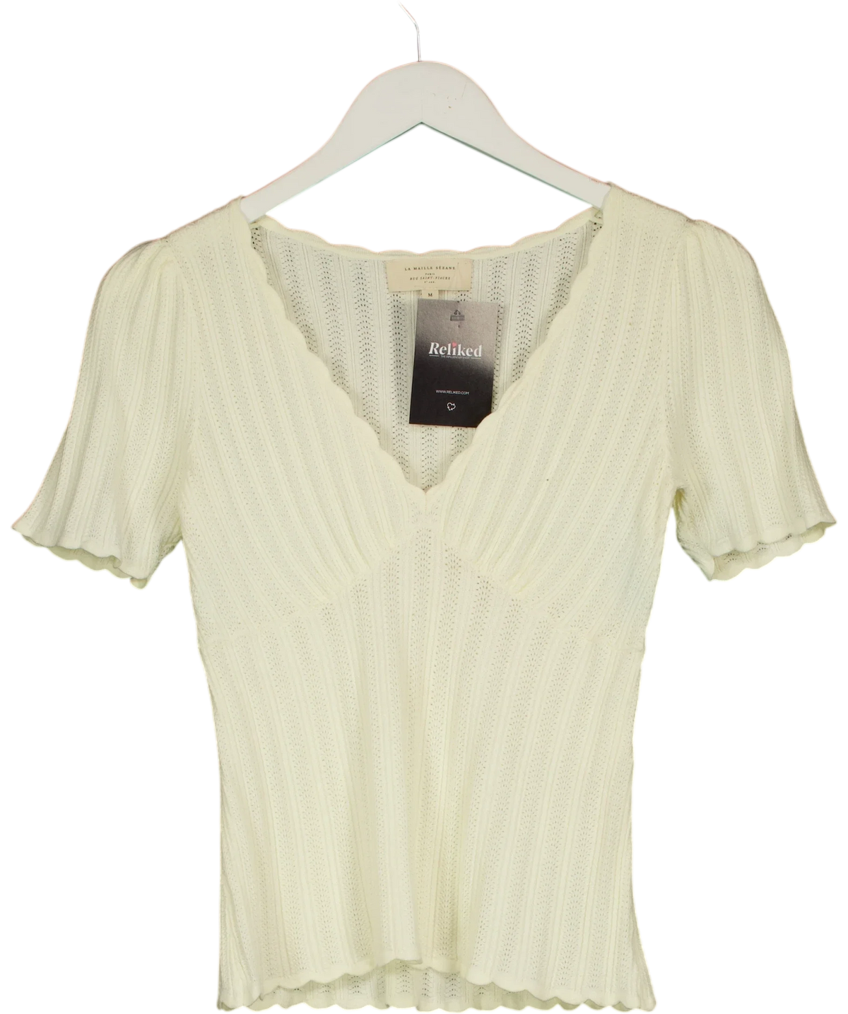 Sézane Cream Cloe Jumper, size UK M — front