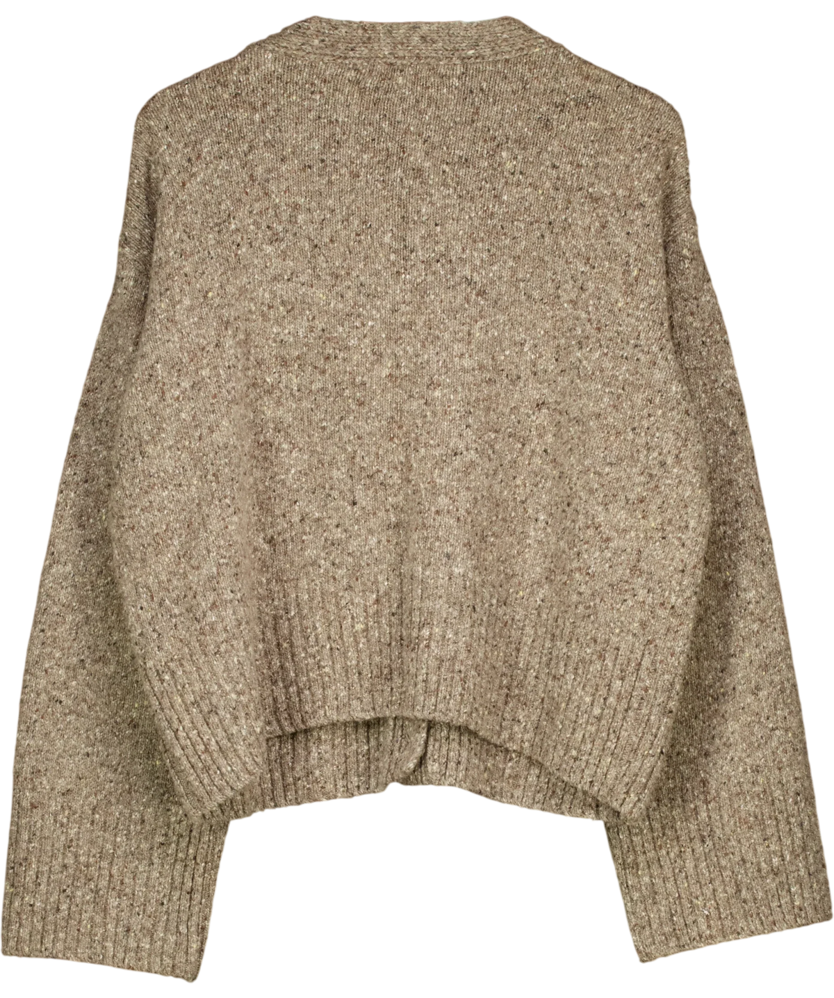 Beaufort & Blake Brown relaxed V-neck cardigan, size UK S — back