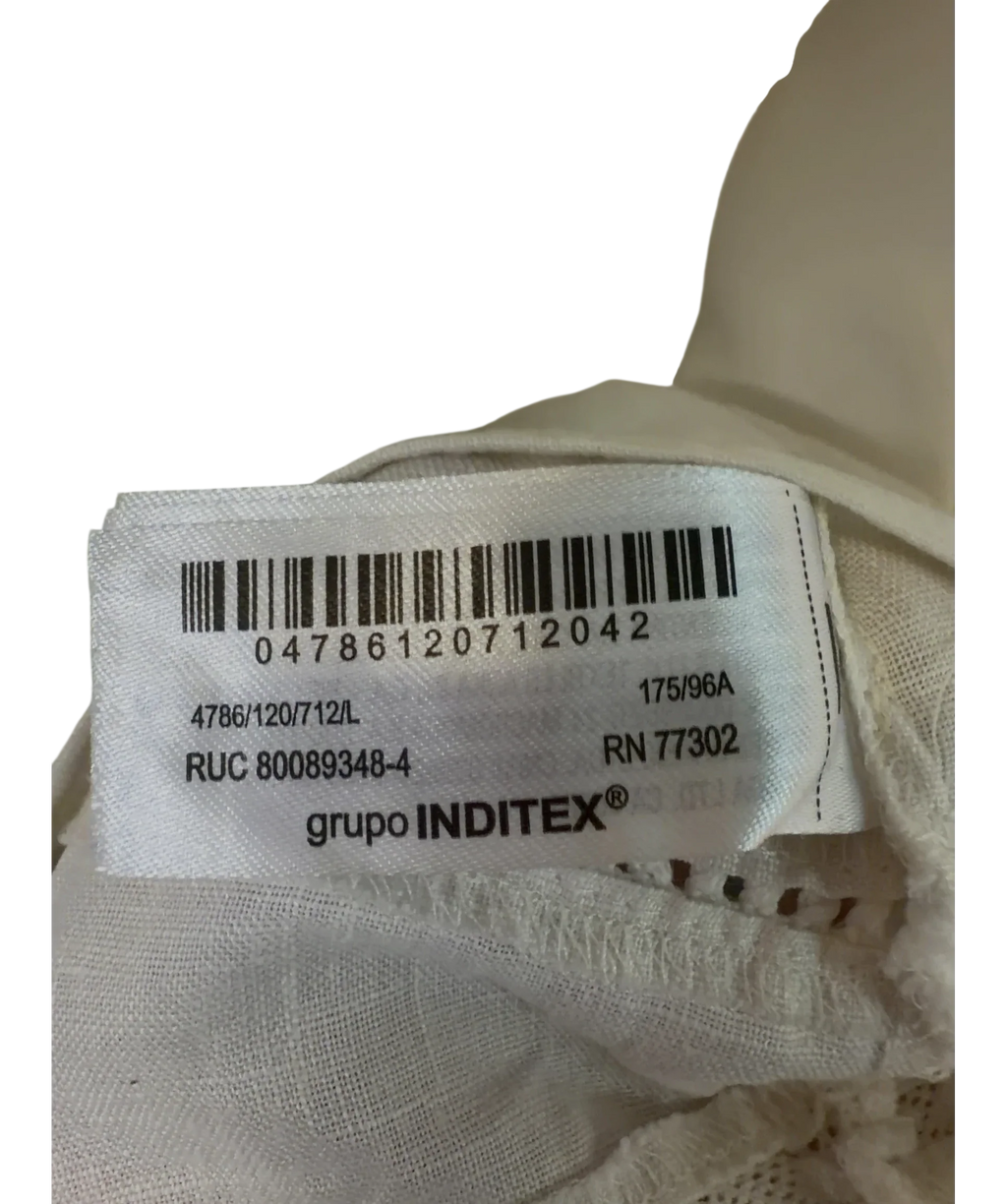 ZARA White Colour, size UK L — fabric detail