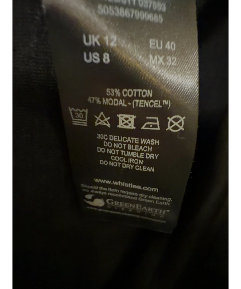 Whistles Black Colour, size UK 12 — label