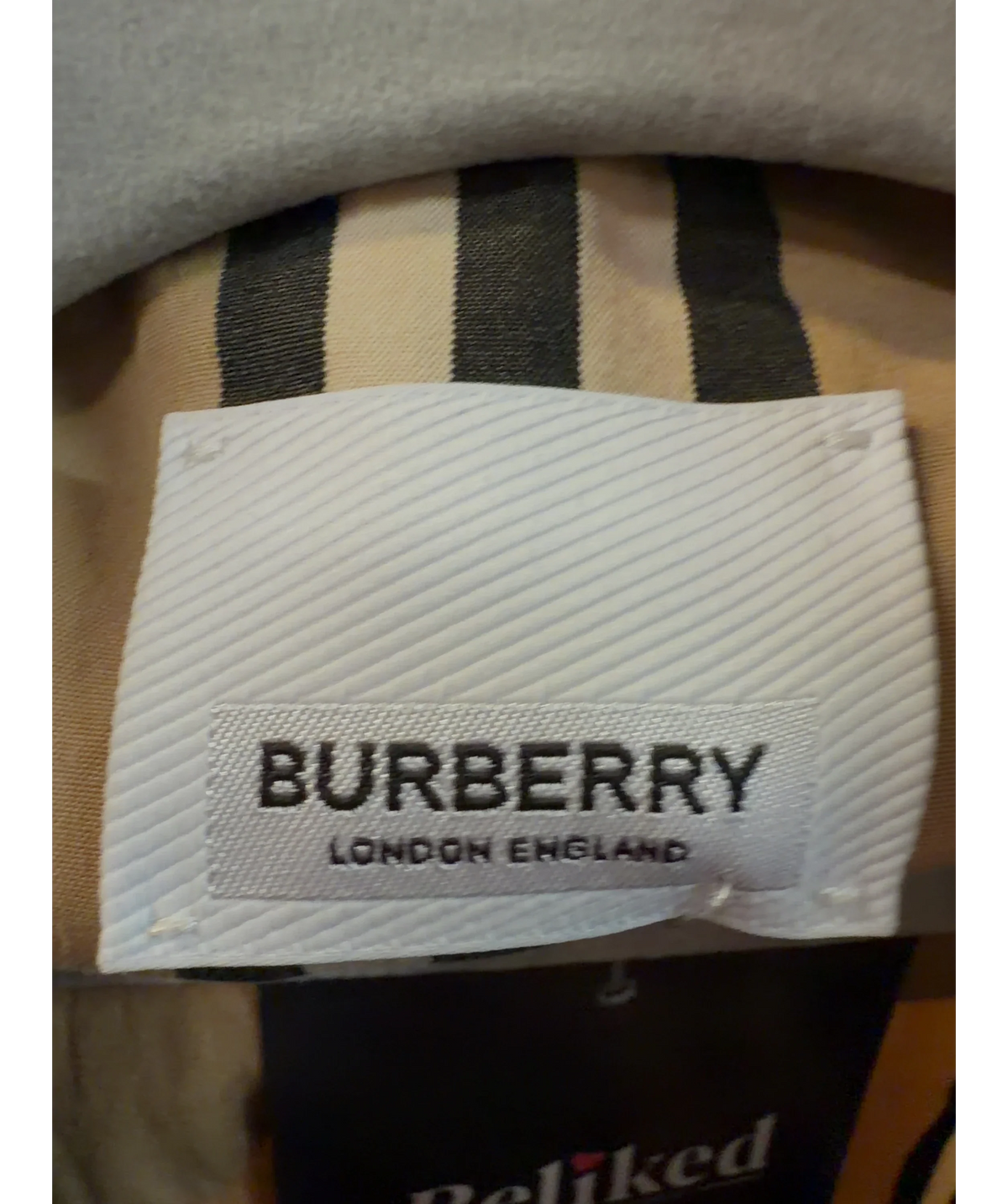 Burberry Beige Icon Stripe Cotton/Poplin Long Sleeve Shirt, size UK 12 — detail