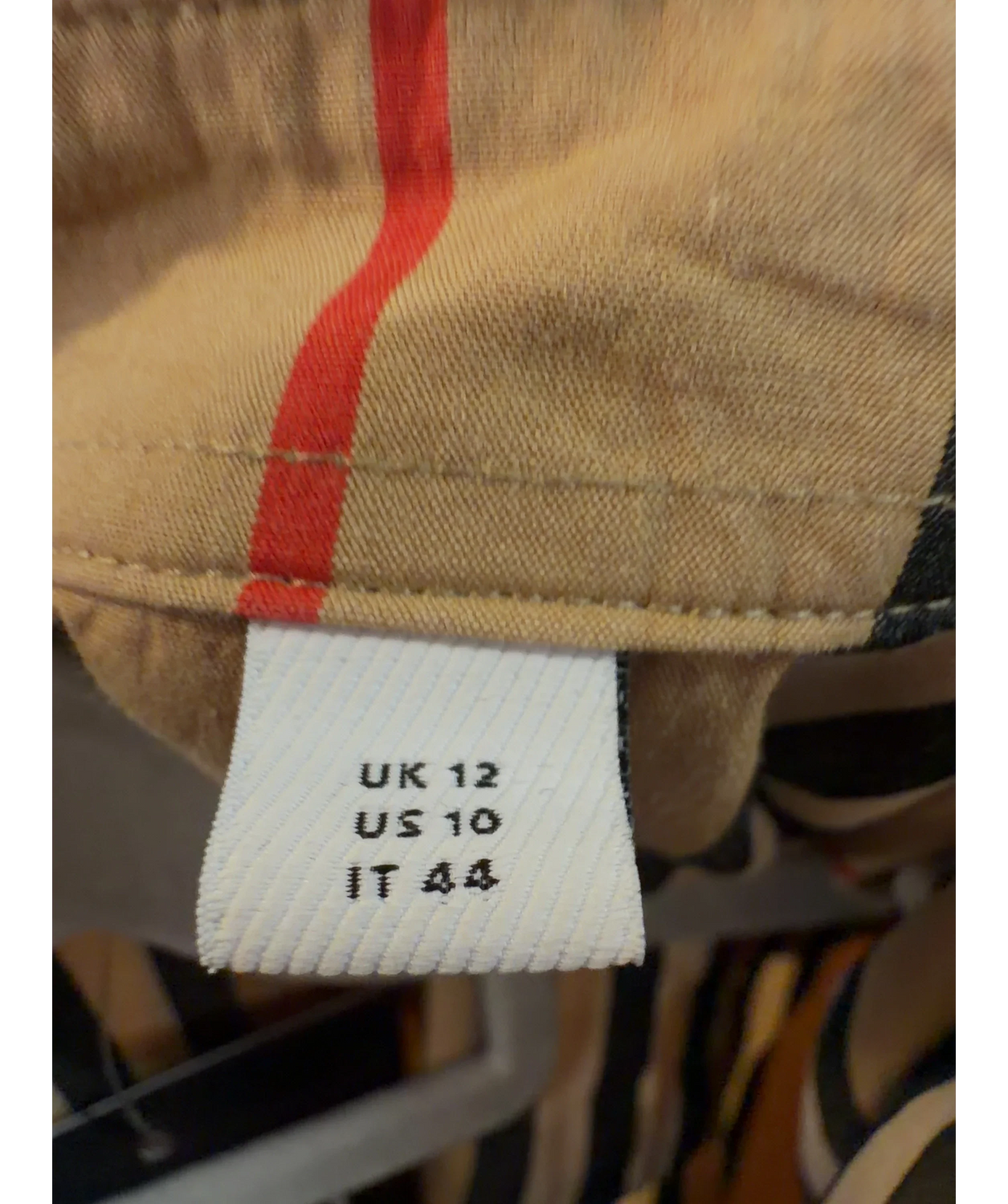 Burberry Beige Icon Stripe Cotton/Poplin Long Sleeve Shirt, size UK 12 — care label