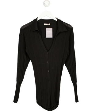 St Agni Black Ribbed Cardigan UK M