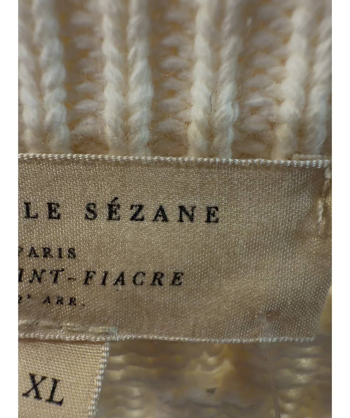 Sézane Cream Roxane Cardigan / Vest, size UK XL — detail