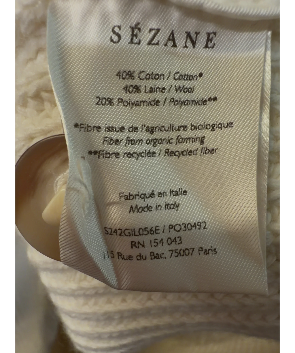 Sézane Cream Roxane Cardigan / Vest, size UK XL — label