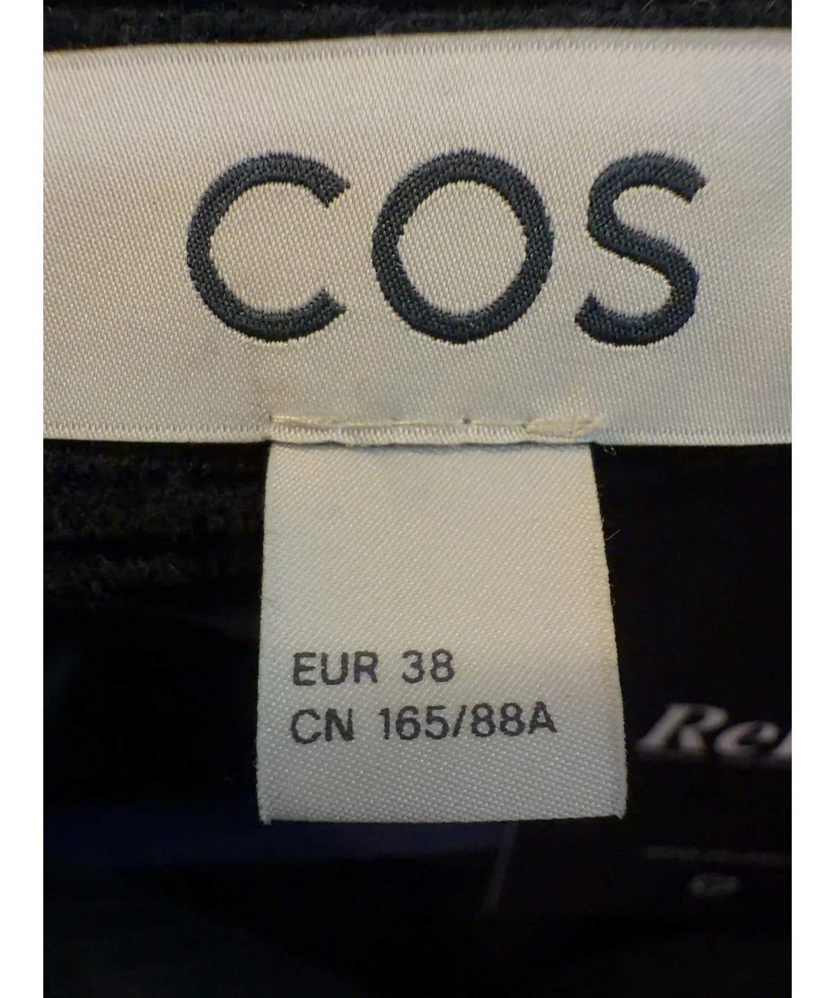 cos Black oversized cotton-blend corduroy shirt, size UK 10 — care label