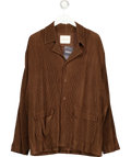 Gongdid Design Brown pleated textured shirt — front