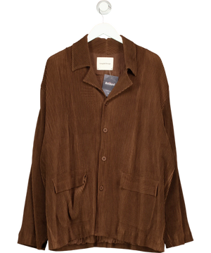 Gongdid Design Pleated Textured Shirt Brown One Size