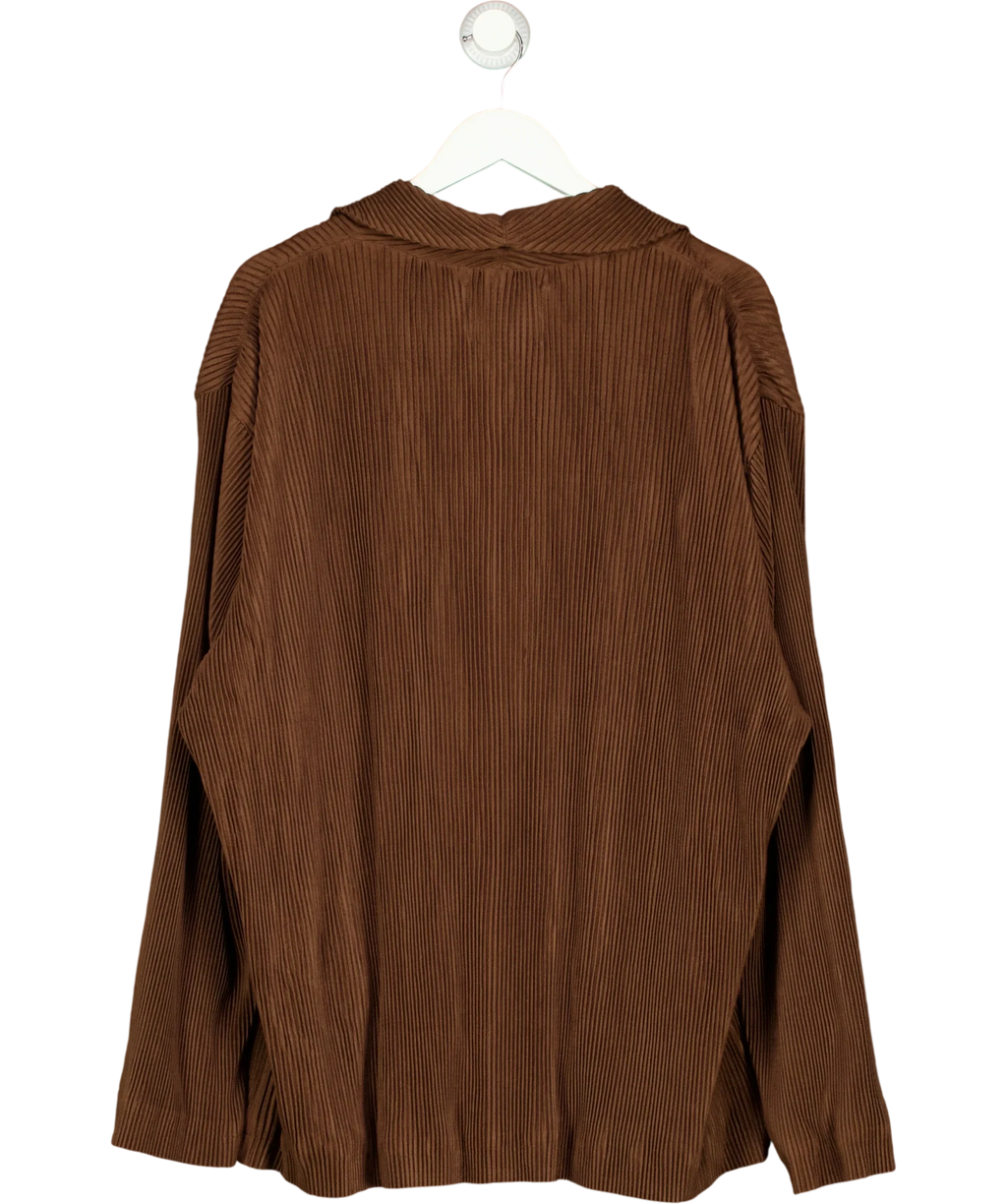 Gongdid Design Brown pleated textured shirt — back