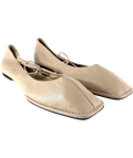 alohas Beige Sway Leather Ballet Flats, size UK 7 EU 40 👠 — front