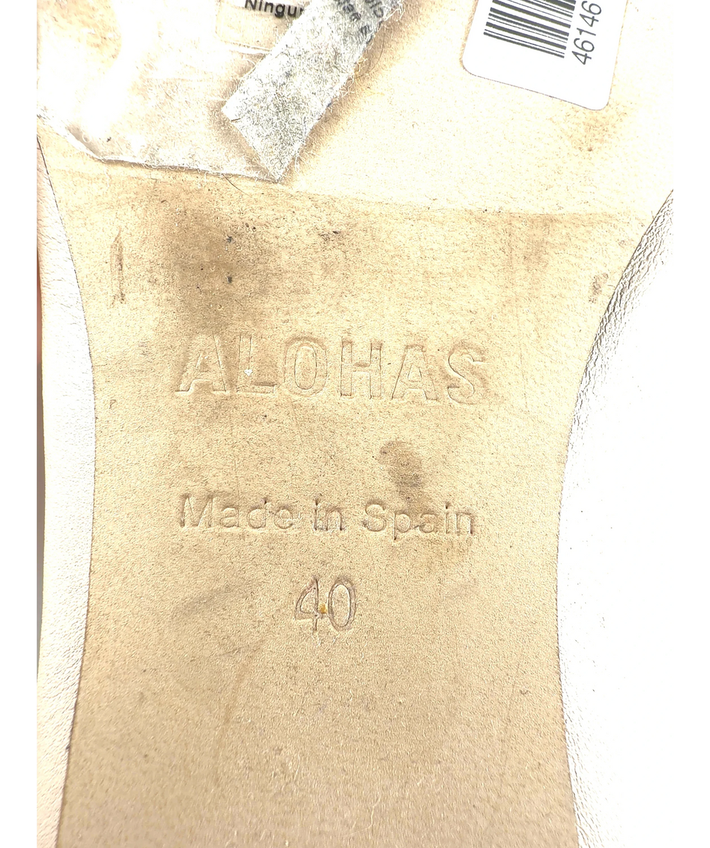 alohas Beige Sway Leather Ballet Flats, size UK 7 EU 40 👠 — fabric detail