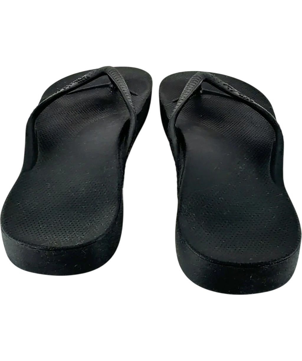 Archies Black Arch Support Flip Flops, size UK 8 EU 42 👞 — back