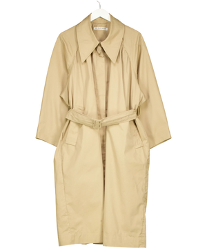 De Base Karé Beige Oversized Collar Trench Coat One Size