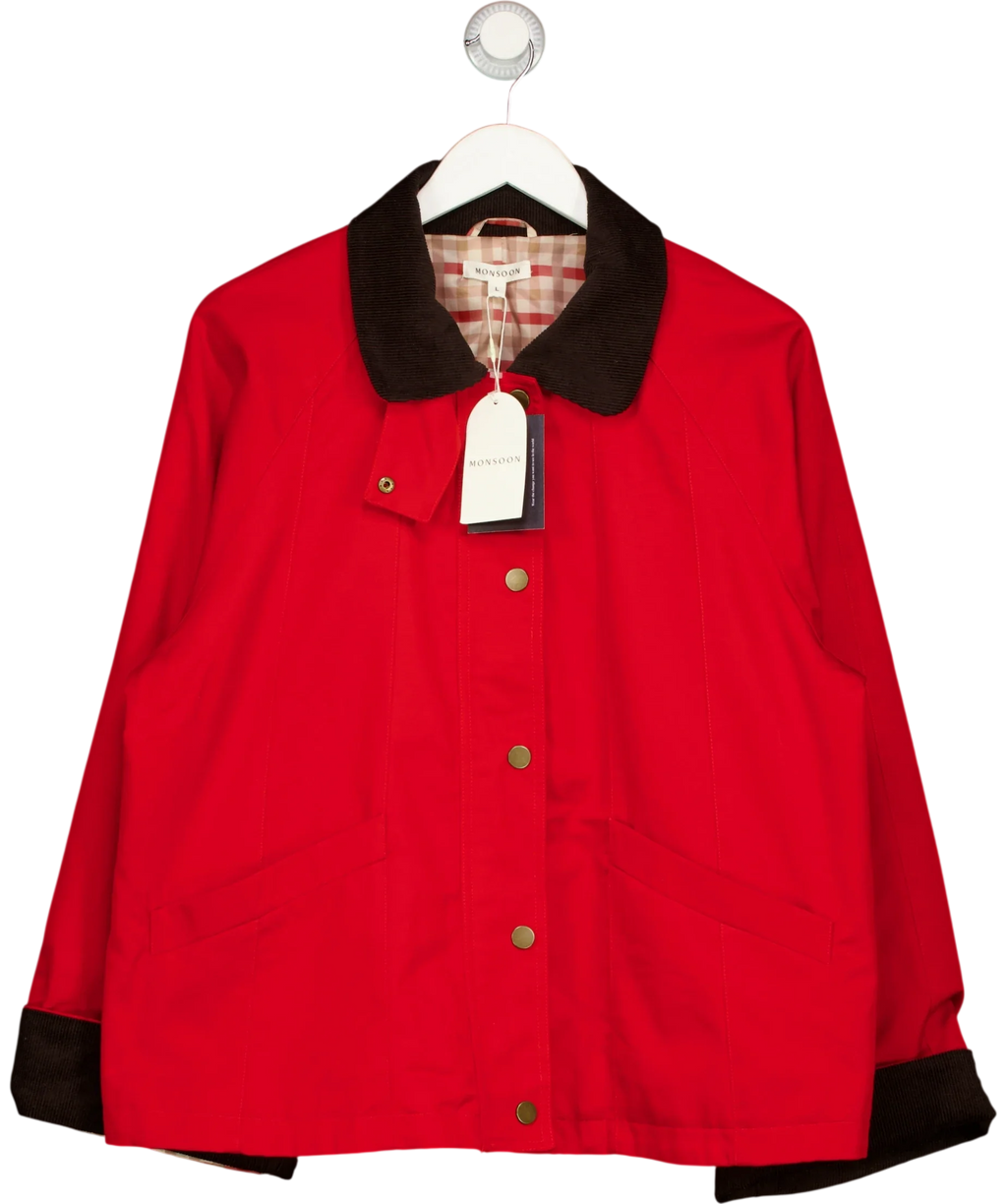 Monsoon Red Riley Barn Jacket, size UK L — front