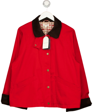 Monsoon Riley Barn Jacket Red Corduroy Collar UK L