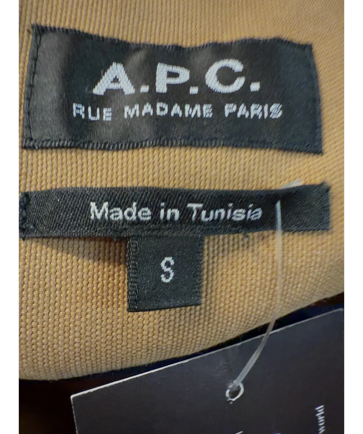 A.P.C. tan Colour, size UK S — care label