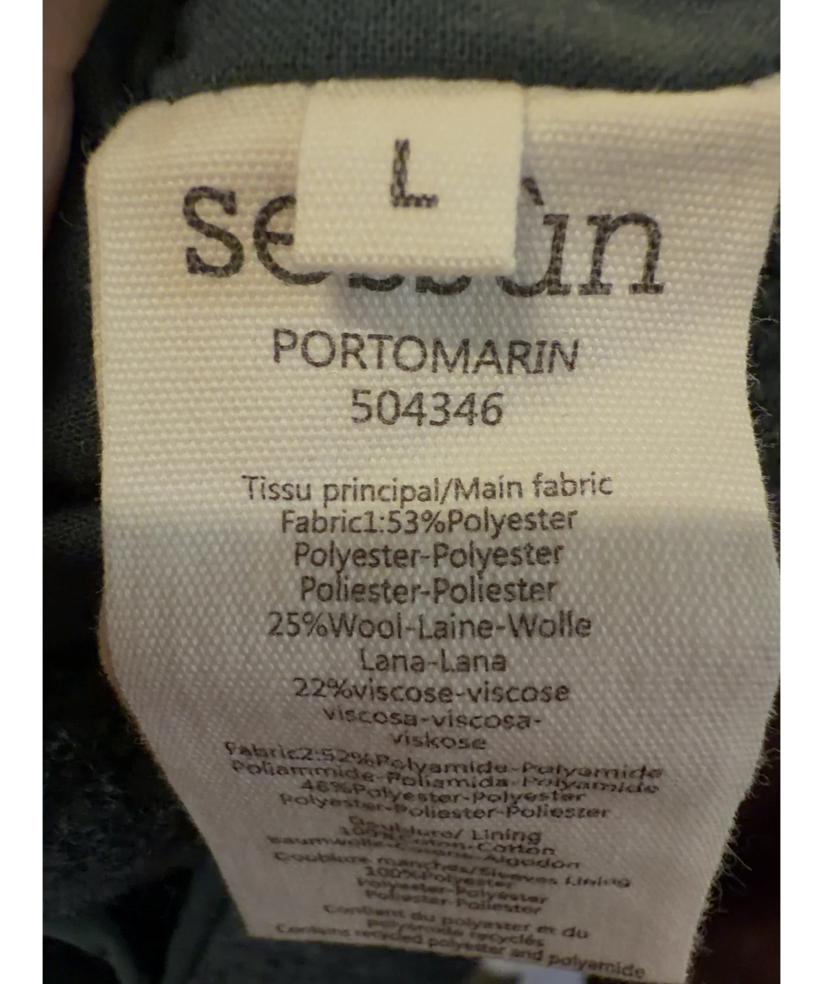sessun Multicoloured Portomarin Fleece Colorblock Pullover, size UK L — label
