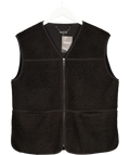 Whistles Black Josie Fleece Gilet, size UK M — front