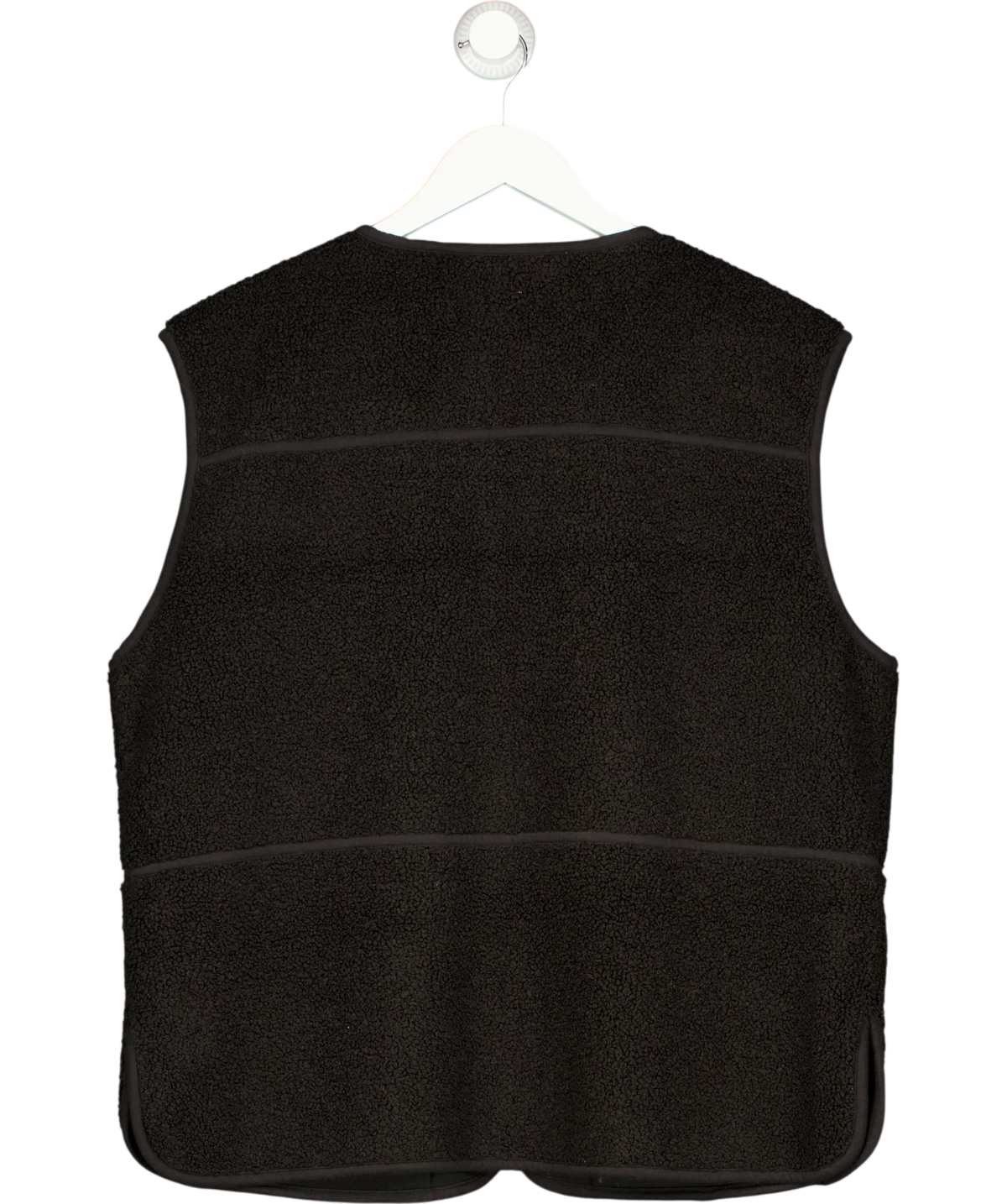 Whistles Black Josie Fleece Gilet, size UK M — back