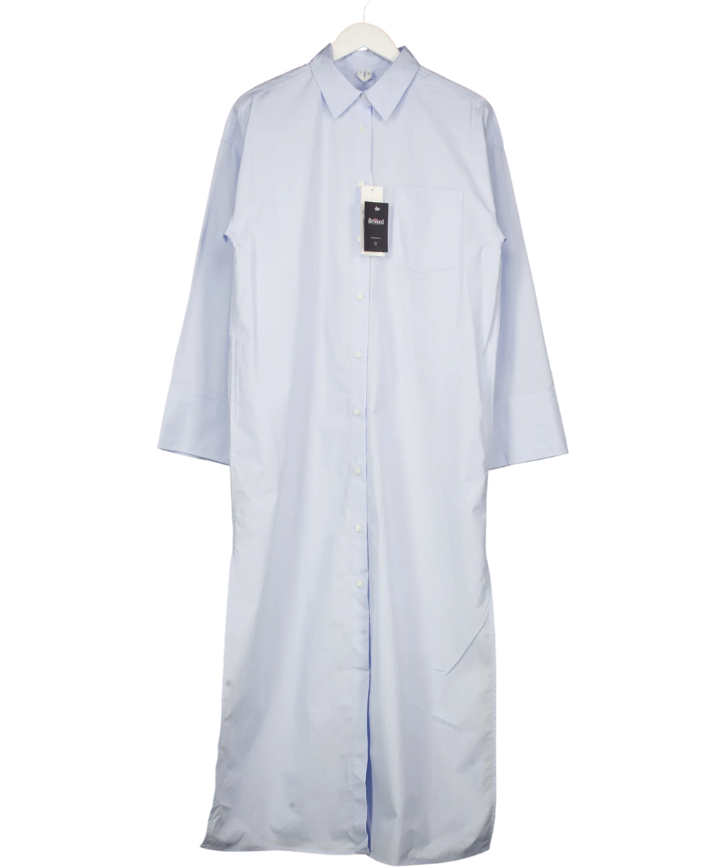 ARKET Blue Cotton Shirt Dress, size UK S — front