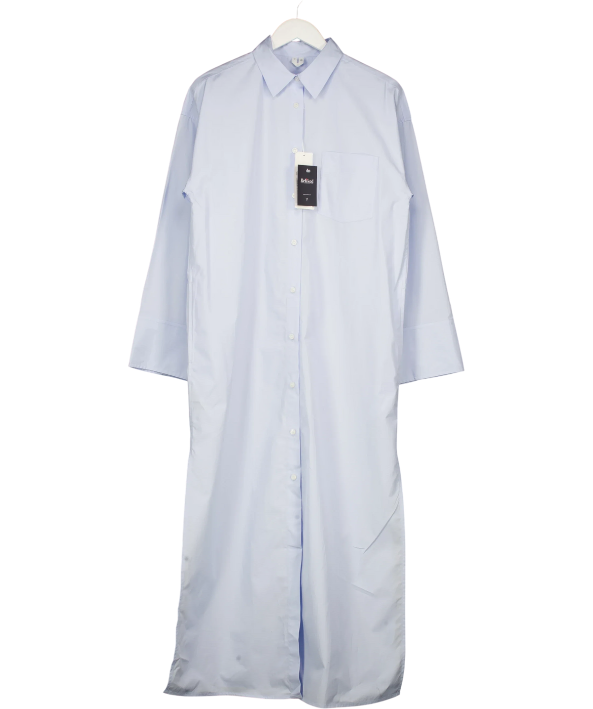 ARKET Blue Cotton Shirt Dress, size UK S — front