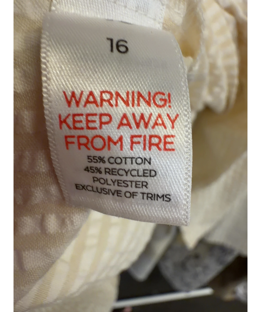 TU Yellow Colour, size UK 16 — label