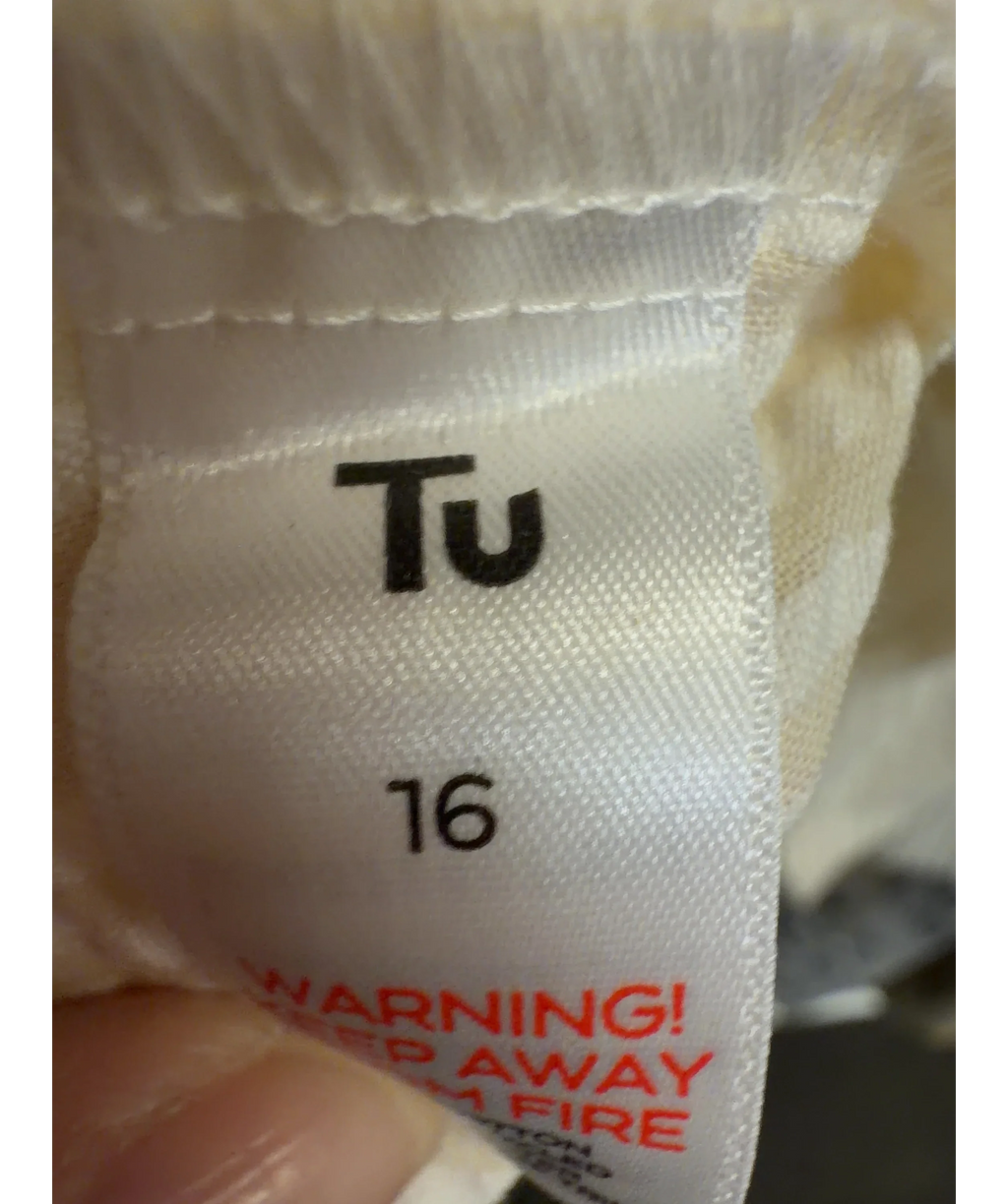 TU Yellow Colour, size UK 16 — care label