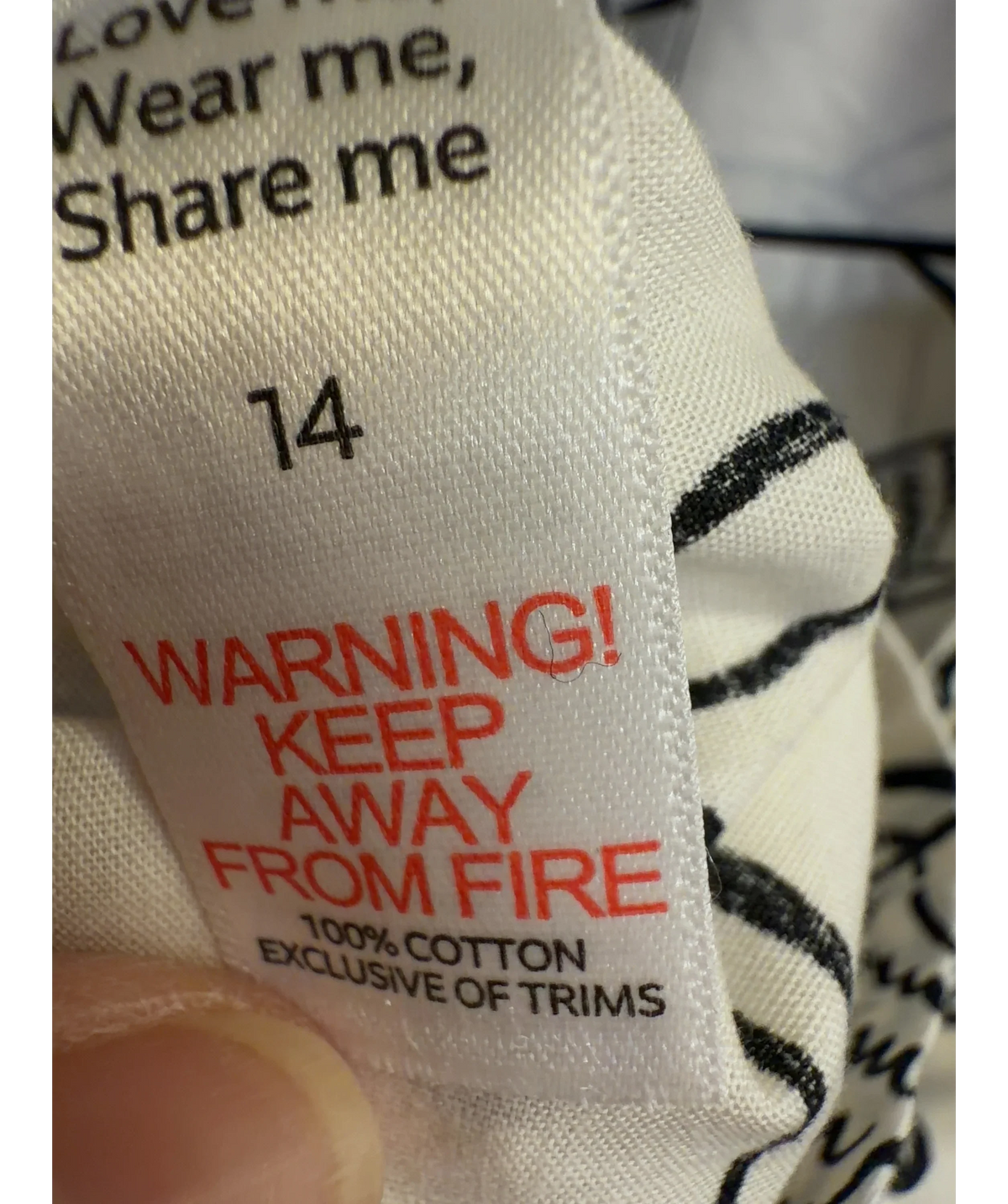 Always + Dreaming White Colour, size UK 14 — label
