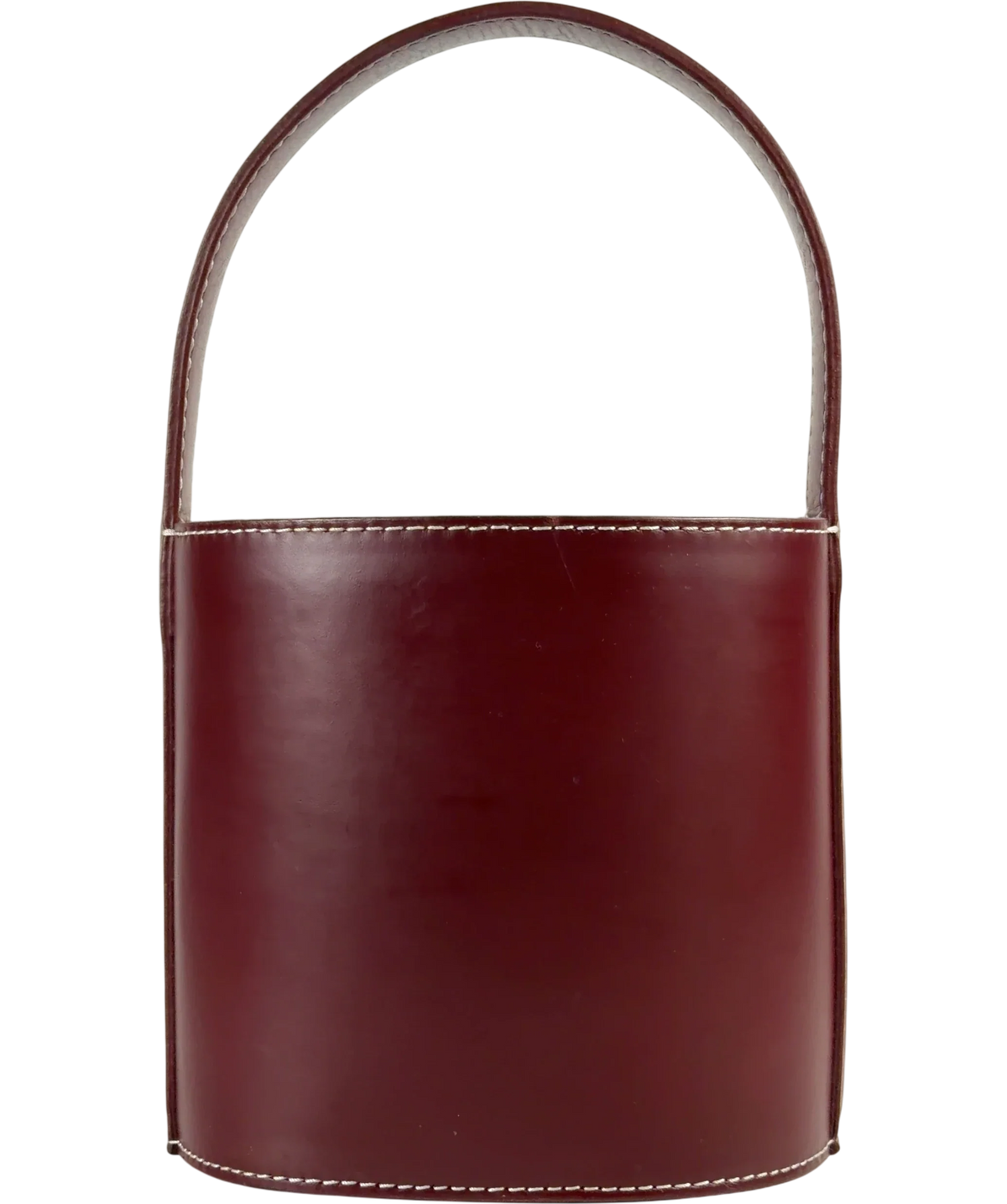 Staud Red Bisset Leather Bucket Bag — front