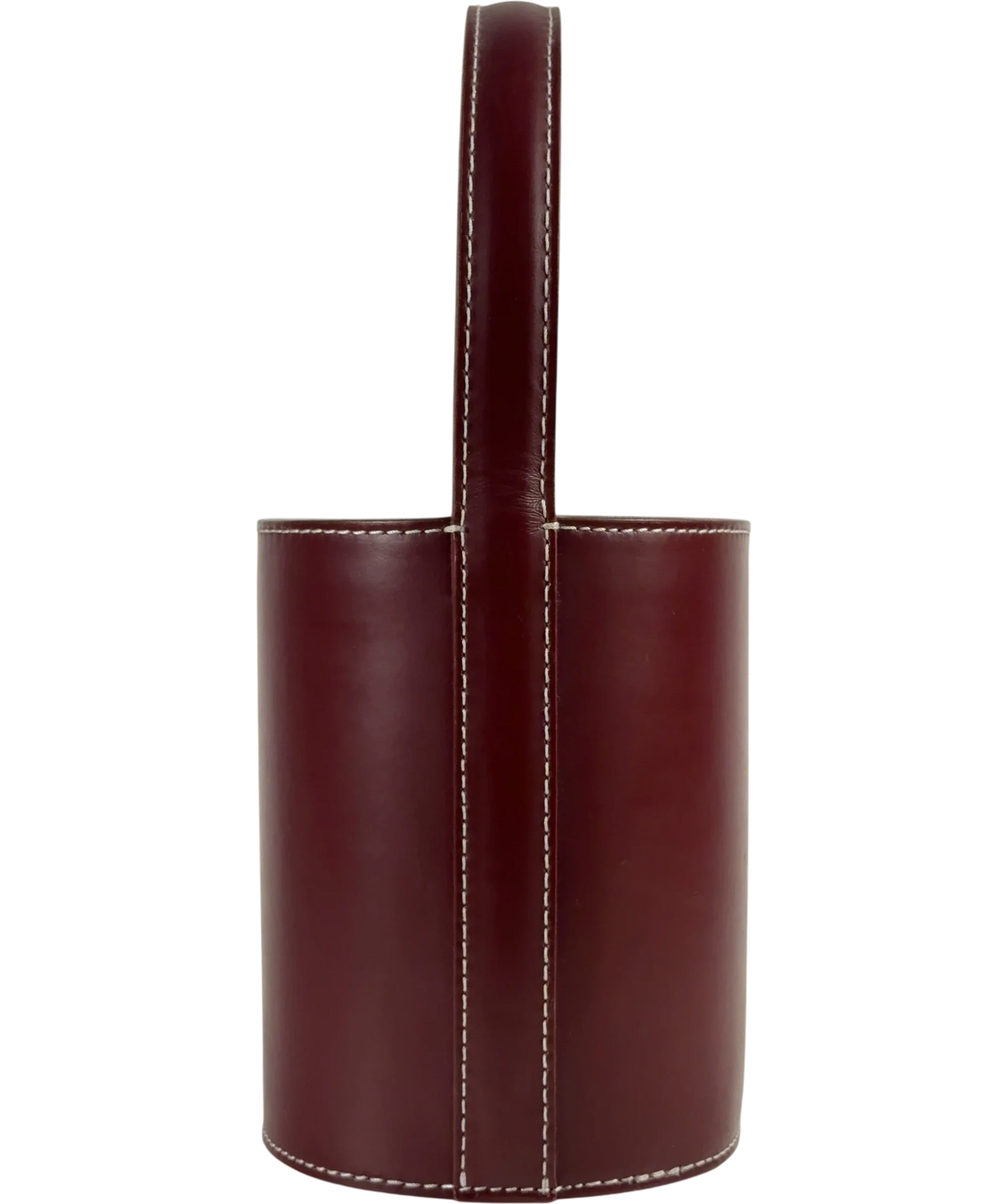 Staud Red Bisset Leather Bucket Bag — back