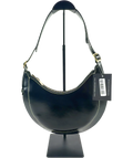 Flattered Black Lunar Leather Shoulder Bag — front