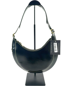 Flattered Black Lunar Leather Shoulder Bag — front