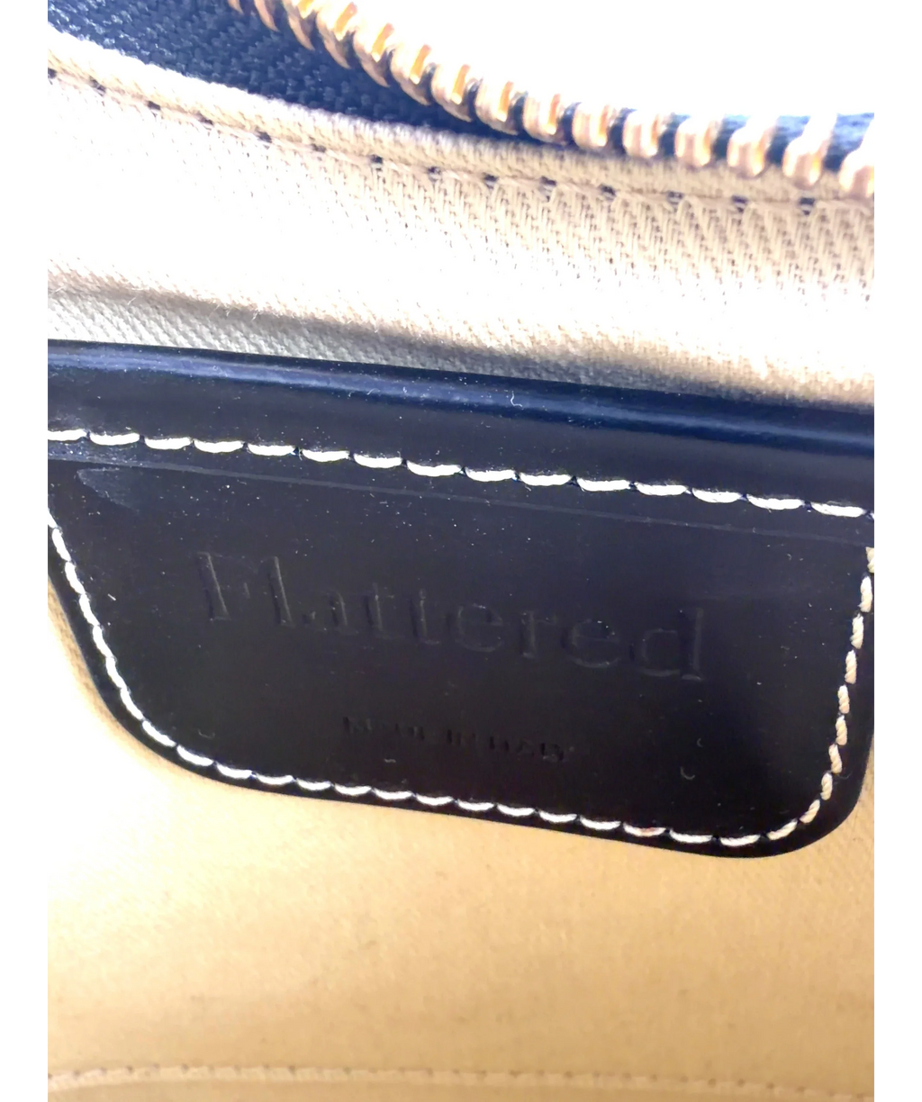 Flattered Black Lunar Leather Shoulder Bag — label