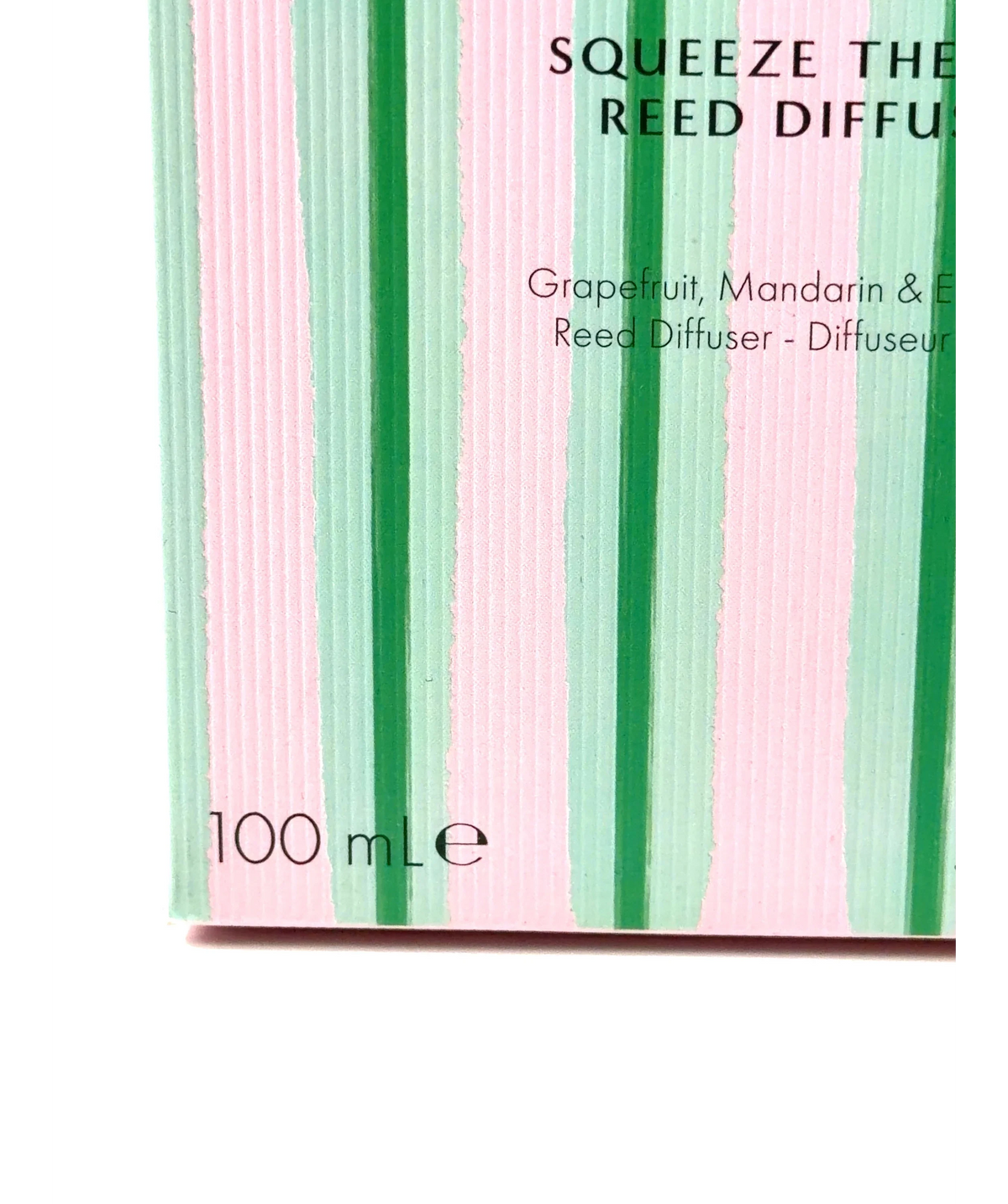 NEOM pink Squeeze The Day Reed Diffuser — label