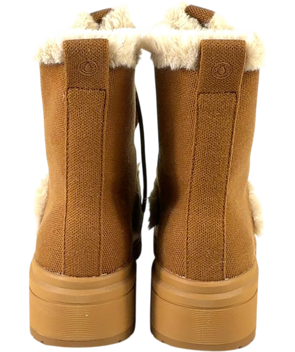vivaia Brown Terry Faux Fur Water-Repellent Lightweight Warm Boot, size UK 7 EU 40 👠 — back