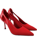 Cosy island Red red mesh stiletto slingback pumps, size UK 6 EU 39 👠 — front
