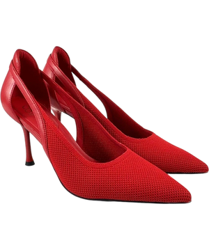 Cosy Island Red Mesh Stiletto Slingback Pumps UK 6