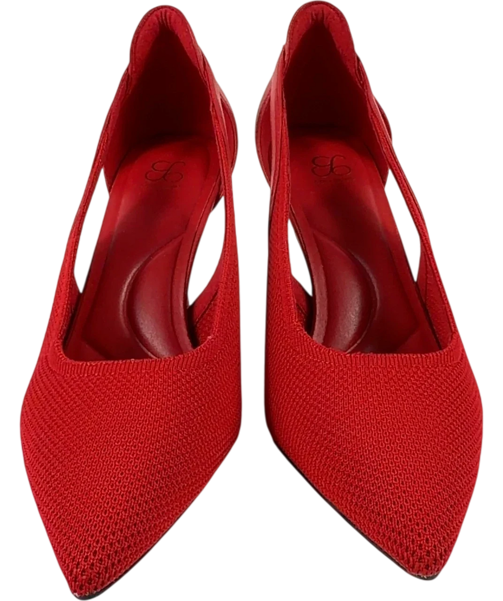 Cosy island Red red mesh stiletto slingback pumps, size UK 6 EU 39 👠 — detail