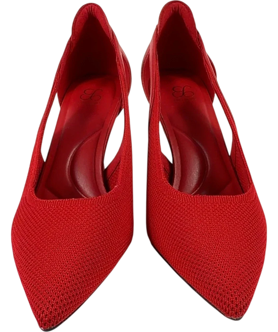 Cosy island Red red mesh stiletto slingback pumps, size UK 6 EU 39 👠 — detail